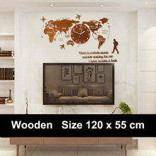 Load image into Gallery viewer, World Map Wall Clock