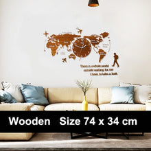 Load image into Gallery viewer, World Map Wall Clock