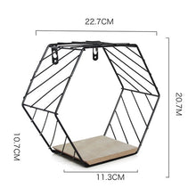 Load image into Gallery viewer, Iron Hexagonal Wall Shelf